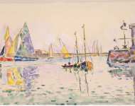 Signac Paul Sailboats in the Harbor of Les Sables-dOlonne  - Hermitage